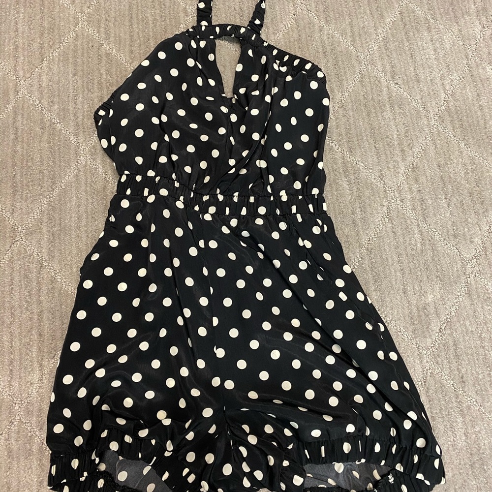 Polka dot beach romper